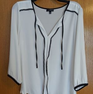 The Limited White Blouse with Black Accents